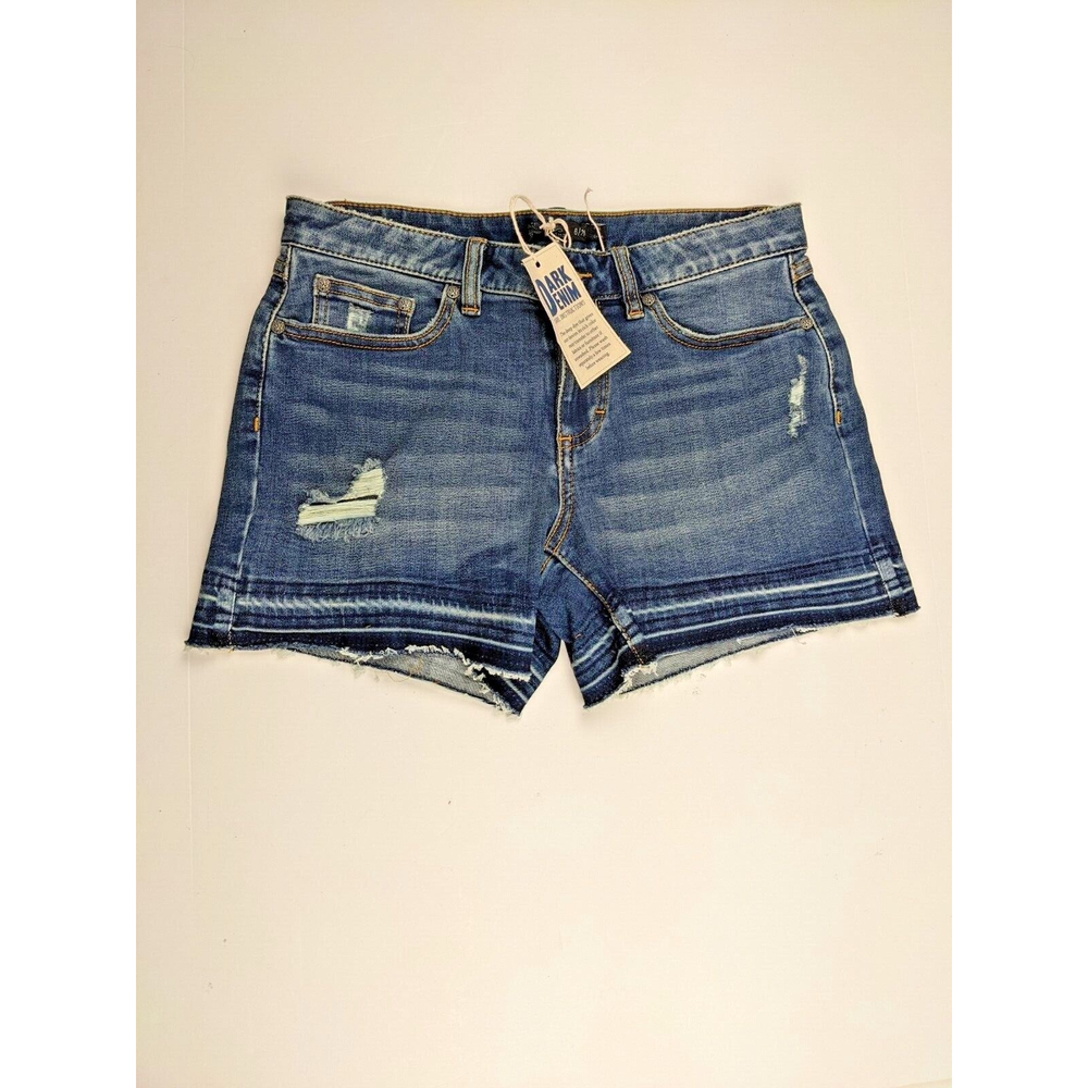 NWT prAna Womens London Shorts Jeans Raw Hem Distressed Med Wash Blue Size 4/27